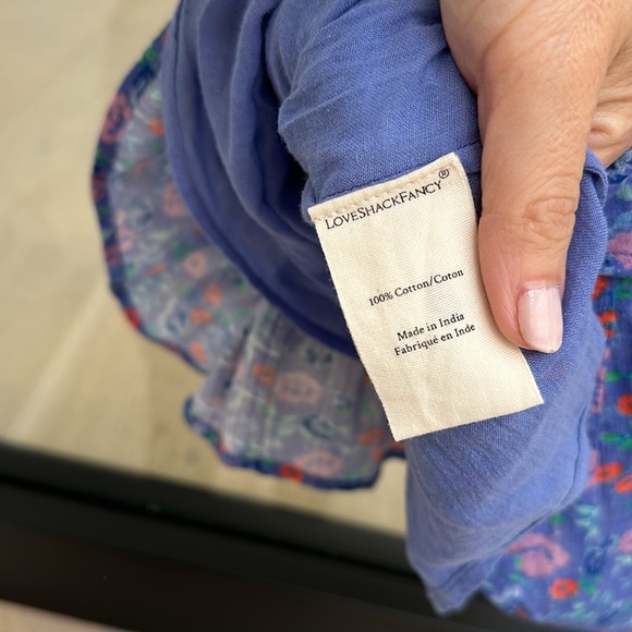 LoveShackFancy tiered mini skirt in summer blues - Picture 7 of 7